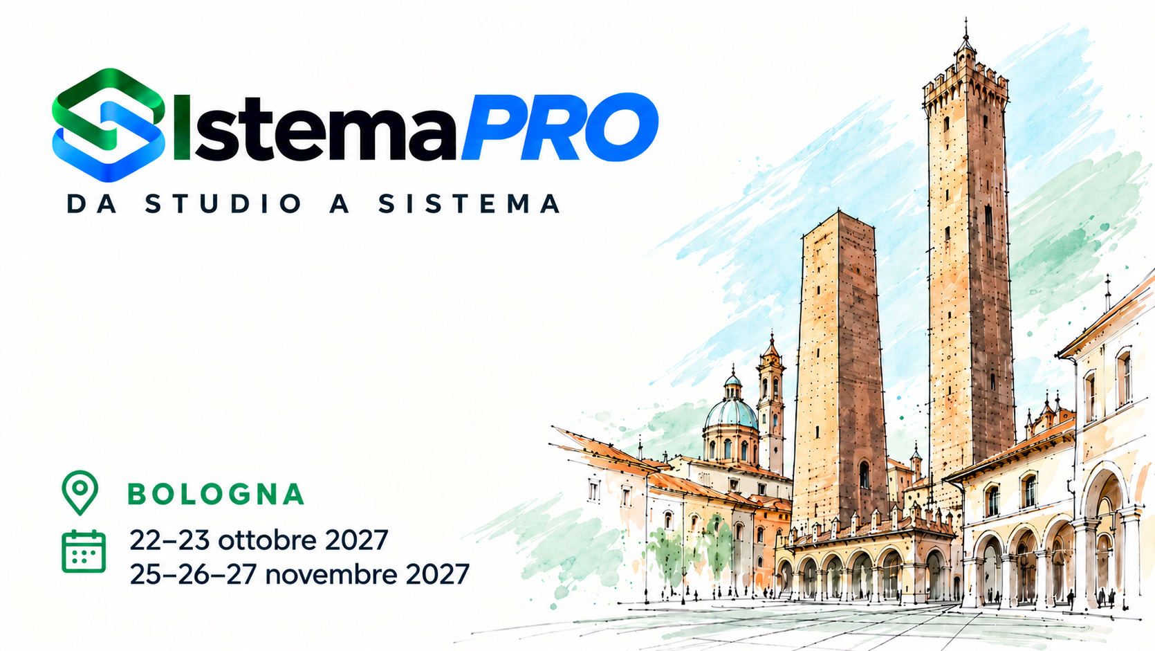 SistemaPRO 2027 – Bologna, 22–23 ottobre e 25–27 novembre 2027